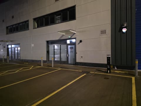 Industrial Unit Entrance at Night