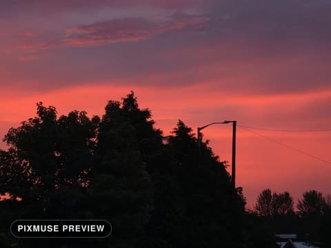 Red Sky Over the Rooftops